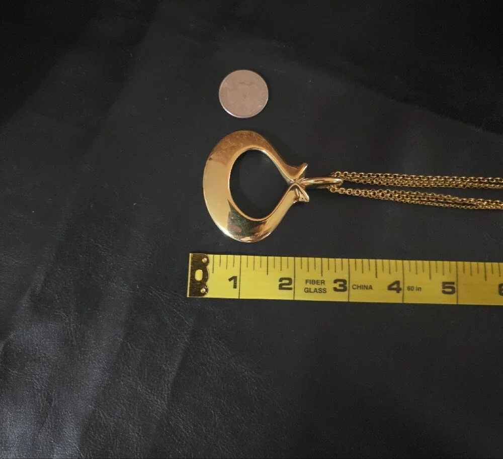 Polished Gold Drop Pendant Necklace for Women